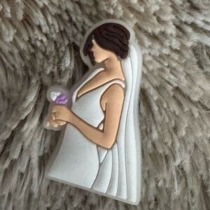 Jibbitz Bride Charm -  Brunette in Wedding Gown 5/$20